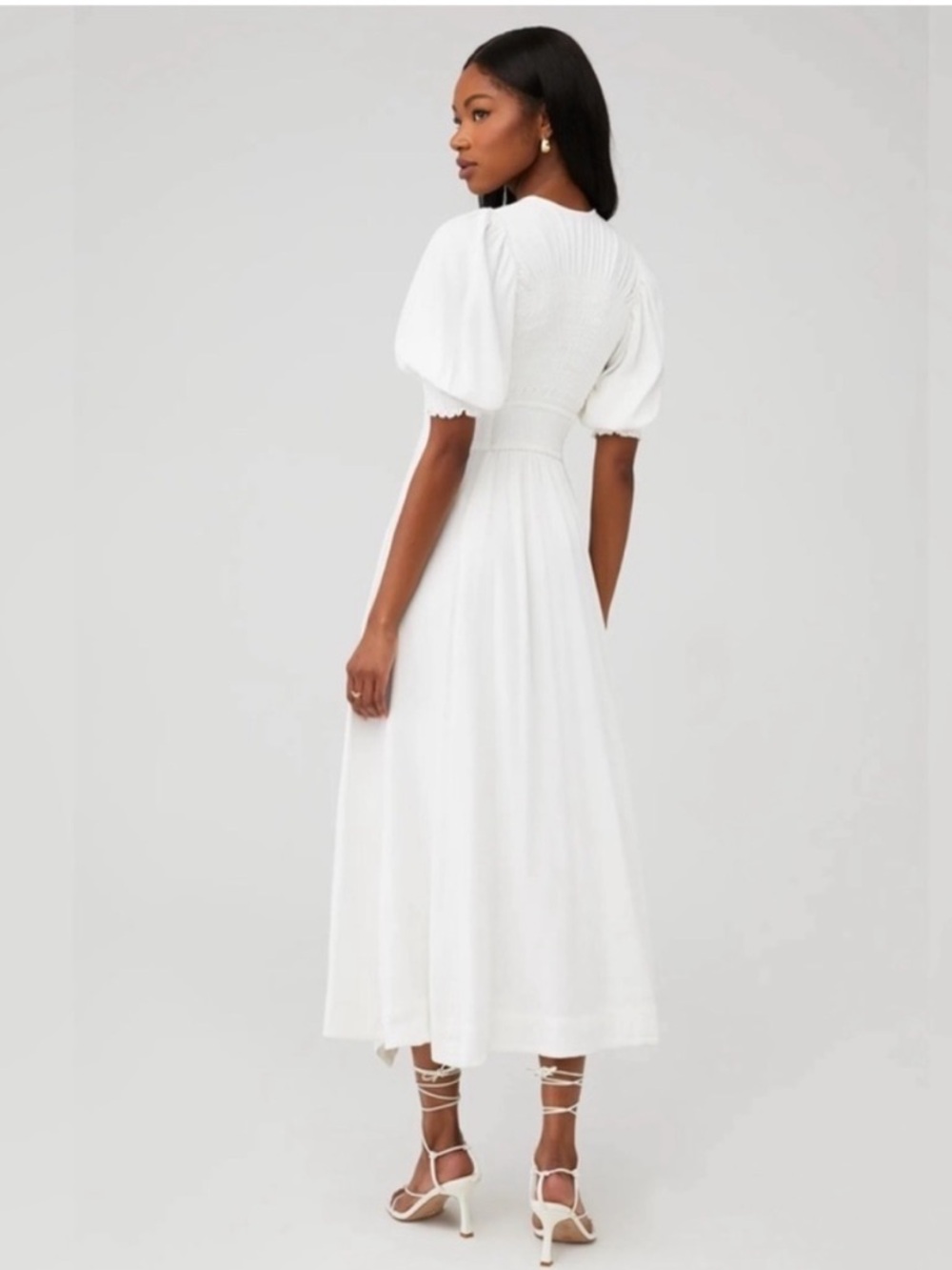 Free People Cream Tie-Front Button Maxi Dress - Picture 2 of 7